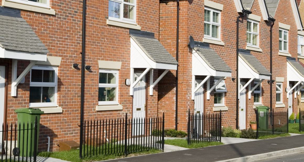 New-build brick houses on a residential development